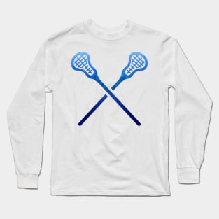 Lacrosse Stick Dark Blue Long Sleeve T-Shirt